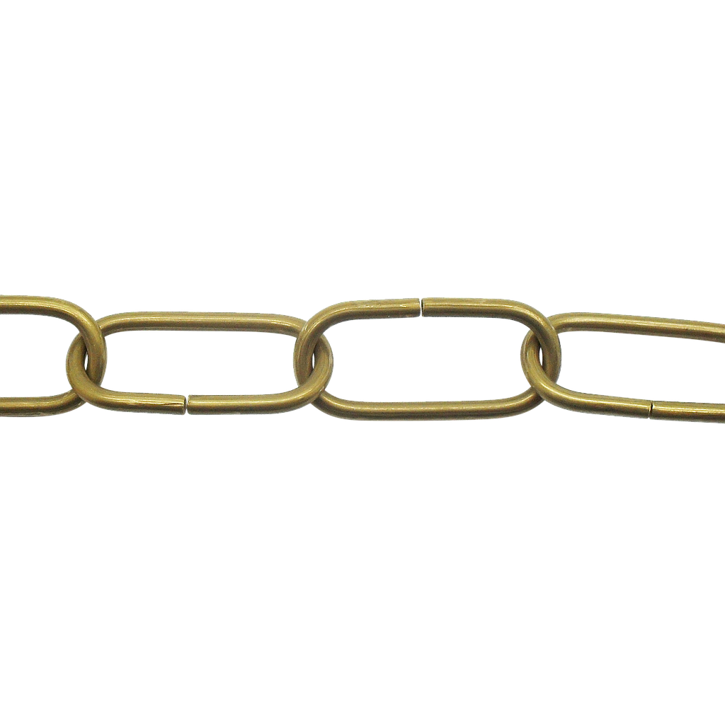 Ceiling Chain Large Flat Side Solid Brass 39x18mm, mtr Lampfix